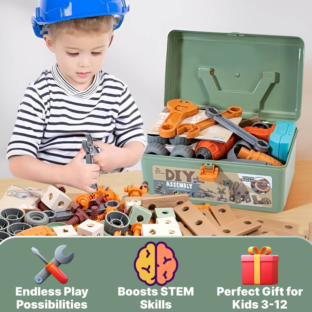 Sparkjolly® 144 Pcs Junior Engineer Workshop Kit